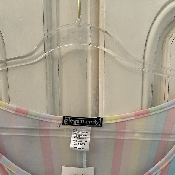 Caftan Women's O/S Pastel Multi Stripe Cover Up Beachy - Picture 5 of 8